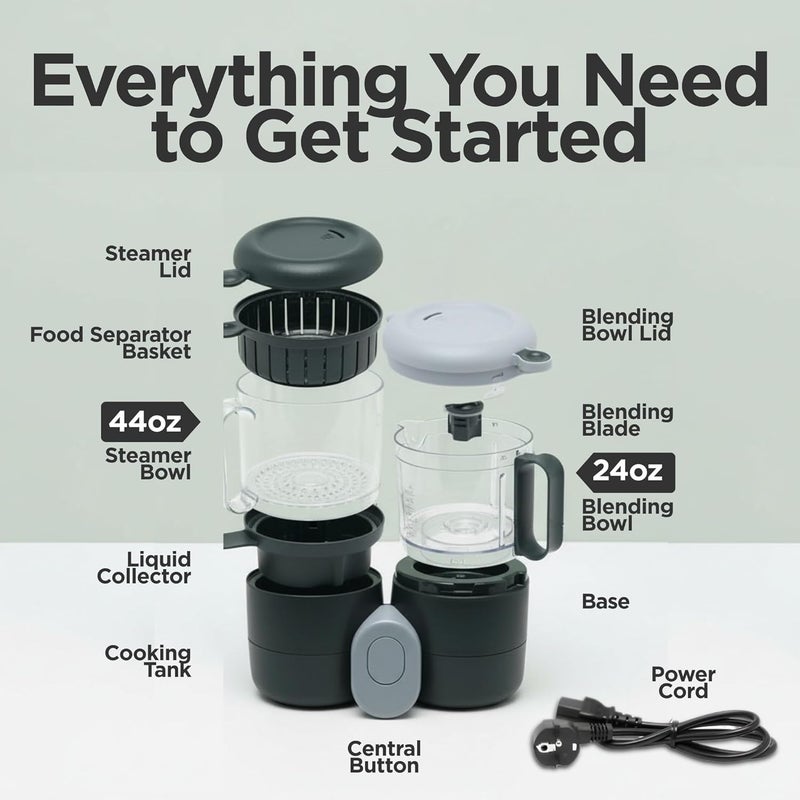 Goodscious Baby Food Maker Steamer and Blender, 4 in 1 Multifunction Baby Food Processor and Steamer with Blender, Defrosting & Reheating, Use as Puree Maker and Grinder Machine for Feeding Set Essentials, 68 oz - Image 2